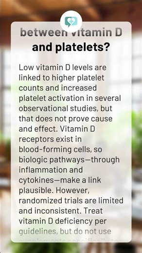 Is there a link between vitamin D and platelets?