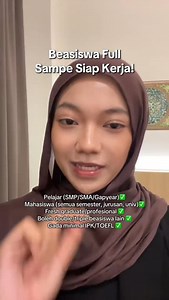 Beasiswa full sampai siap kerja 🤎✨ Buat pelajar, mahasiswa, fresh graduate, bahkan profesional juga bisa daftar. Tanpa minimal IPK/TOEFL dan boleh double beasiswa! cr: TIKTOK/@zahrahfa_ #fblifestyle #infobeasiswa | Pemburu beasiswa