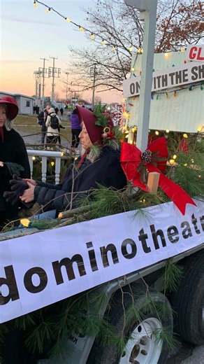 Domino Theatre's construction crew put its set building expertise to build a float for the Kingston Santa Claus Parade! Several members of Domino were delighted to share their holiday spirit with the crowds in downtown Kingston, singing well loved songs and carols. For more holiday inspired entertainment, Domino's production of Miss Bennet: Christmas at Pemberley opens on Thursday - a perfect way to bring in the festive season of light and joy! | Domino Theatre, Kingston Ontario