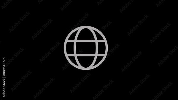 Globe planet earth icon. world internet connection logo. web sign and symbol. 2d animated video clip. 4k size without background Stock Video