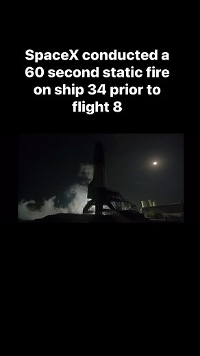 SpaceX completed a 60 second static fire test on ship 34 prior to its flight 8 test flight. SpaceX stated “The extended firing tested new hardware and cycled the six Raptor engines through multiple thrust levels to recreate different conditions seen within the propulsion system during flight. Data from the test will inform upgrades to the ship’s hardware and flight profile ahead of the next launch” video sourced from SpaceX X page https://x.com/spacex/status/1889799254472098080?s=46 | Cosmic Chr