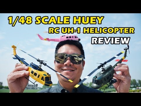 MINI UH-1 RC HUEY! RCERA 1/48 SCALE RC Helicopter Review, 超仿真迷你遥控航模直升机休伊测评