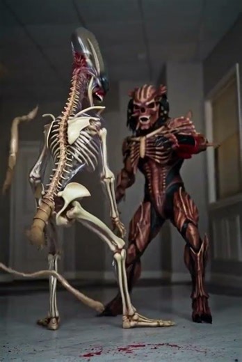 Skeleton Alien vs Predator fight who should fight next ? comment🤚🔥 #alien #predator #horror #figure