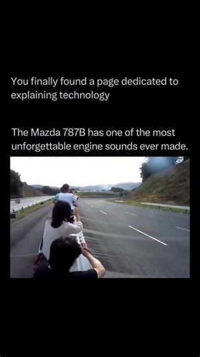 Technology Explained on Instagram: "Follow @explaining.tech to learn everything about technology one post at a time 🧠⚙️ The Mazda 787B’s high-pitched scream comes from its unique R26B rotary engine. Unlike standard cars with pistons that move up and down, a rotary engine uses triangular rotors that spin in a continuous circle. Because there is no reciprocating motion—meaning parts don’t have to stop and change direction—the engine can reach incredibly high RPMs. This constant, fluid rotation cr