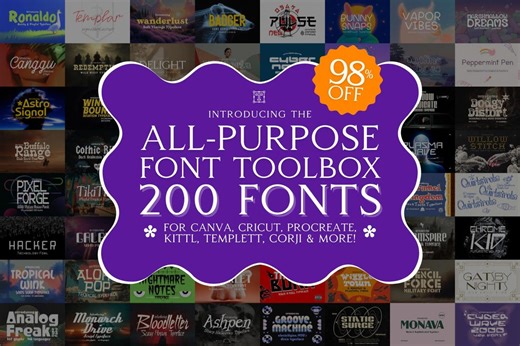 All-purpose Font Toolbox – 200 Fonts for Canva, Cricut, Corji, Templett, Procreate & More. Huge Savings! Instant Download - Etsy Canada