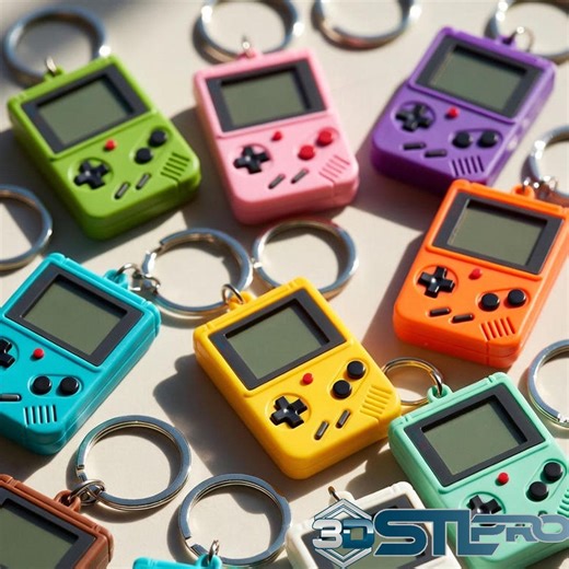 Mini Retro Game Keychain STL File - Etsy
