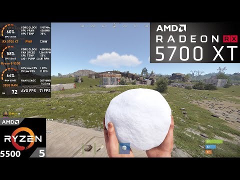 RX 5700 XT + Ryzen 5 5500 : Rust (Tested in Late 2024)