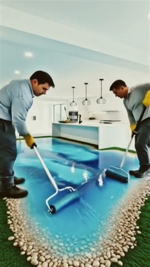 Beach Epoxy Resin Flooring in Kitchen #epoxyresin #epoxyflooring#epoxy