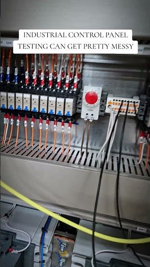 Testing control panels can get messy with all the simulation wiring #automation #ee #controlpanel