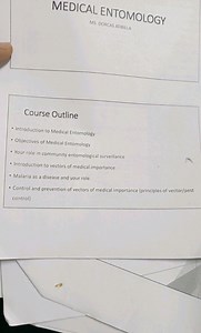 Course Outline:Introduction to Medical EntomologyObjectiv... | Filo