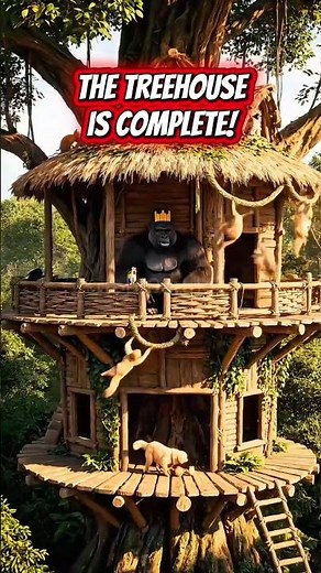 #8 Step by step, the puppy is building a treehouse with his friends!