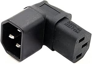 cablecc IEC Male C14 to Up Direction Right Angled 90 Degree IEC Female C13 Power Extension Adapter
