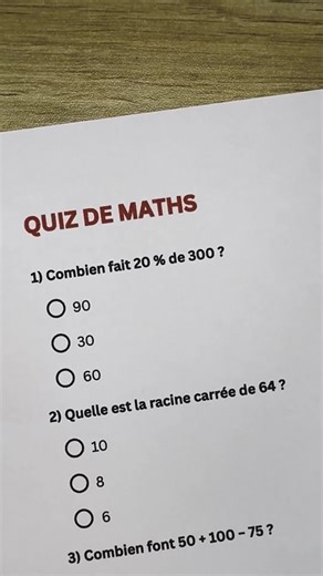 Quiz de Maths : Testez vos compétences rapides !