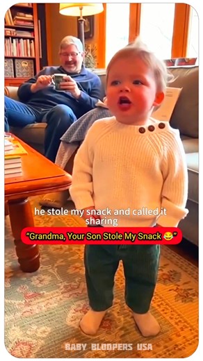 Baby Snitches on Dad for Stealing Snacks 😂👶 | Grandma, We Gotta Talk! #Shorts #Funnybaby #usa