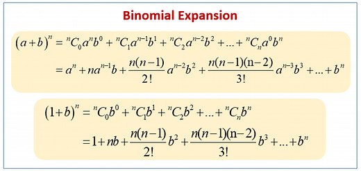 Binomial Expansion Formula (examples, solutions, worksheets, videos, activities)