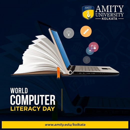 Join Amity Kolkata in celebrating World Computer Literacy Day since 2001, as we strive to bring the power of technology to every corner. Let's cultivate digital literacy and unleash the potential of children and women in India! #computerliteracy #WorldComputerLiteracyDay #AmityUniversity #amitykolkata | Amity_Kolkata