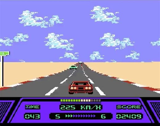 Rad Racer, also known as Highway Star 🇯🇵 (by Square/1987) for NES and Famicom, was designed and supervised by Hironobu Sakaguchi and the Iranian-American programmer Nasir Gebelli.They later created Final Fantasy.Was very well received and a hit with 1.96 million copies sold.🏁