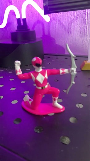 Mighty Morphin, Power Rangers, pink Ranger collectible mini figure