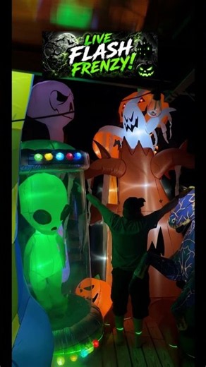 7 ft Halloween Inflatable Outdoor Decoration, Alien Inflatable Halloween Decor Outdoor with Animated