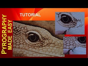 Wood Burning - Lizard Face - pyrography tutorial (lizard scales and skin)