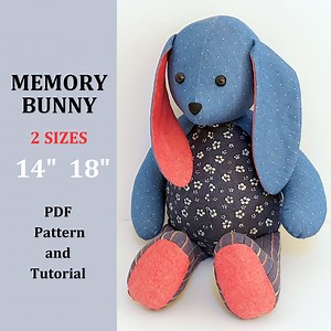 Memory Bunny Sewing Pattern: 14" & 18" Stuffed Rabbit (PDF Pattern) - Etsy