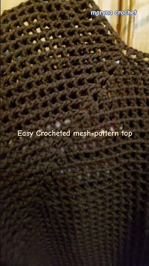 My crocheted T-shirt top made from brown cotton yarn #fashion