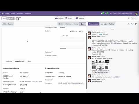 GLS Shipping Integration - Mass Label Printing Odoo