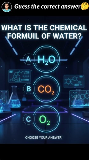🧑‍🔬 What Is the Chemical Formula of Water? | Science GK Quiz #Shorts