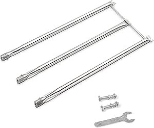 Hisencn 7508 Grill Burner Tube for Weber Genesis Silver B & C, Gold B & C, Weber Spirit 300, Spirit E310 E320 (with Side Control Knobs), Spirit 700 Weber 900 Burner Tube Set, 28 1/8 inches