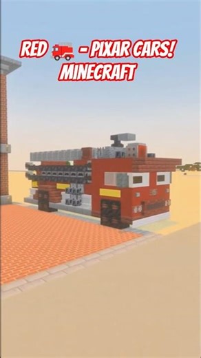 Red 🚒 From Pixar Cars rebuilt in Minecraft #minecraftshorts