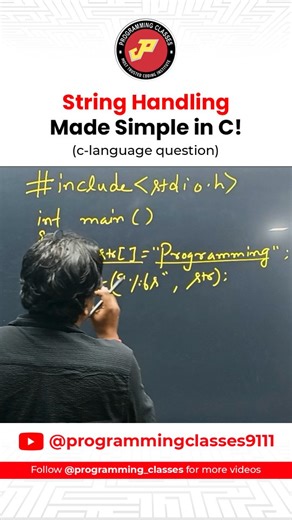 Programming Classes on Instagram: "C Interview Questions | String Handling Made Simple | Programming Classes . . . Follow @programming_classes for more videos . . . . #clanguage #stringinc #stringhandling #datatypeinc #primarydatatype #coding #programming #webdevelopment #python #javascriptcode #codingcommunity #datatypes #fyd #reelkarofeelkro #reelinstagram #instareel #programmingclasses #mukeshsir"