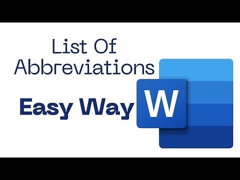 How to Create List of Abbreviations: Word Tutorial