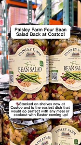 @Paisley_Farm Four Bean Salad Back at Costco! 🫘Stocked on shelves now at @Costco and is the easiest dish that would go perfect with any meal or cookout with Easter coming up!📍Available in Costco stores nationwide in a 2pk for under $10! Just Open the jar, Pour into a dish, and Serve! 🙌🏼 Farm Fresh Flavor, Made Easy side dish for all meals, cookouts, and holidays 🍽 Ready to serve as is or use it in a tasty recipe 🛒Go ahead and add it to your cart on your next trip to Costco! #paisleyfarm #f