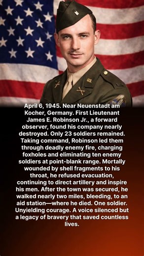 April 6, 1945. Near Neuenstadt am Kocher, Germany. First Lieutenant James E. Robinson