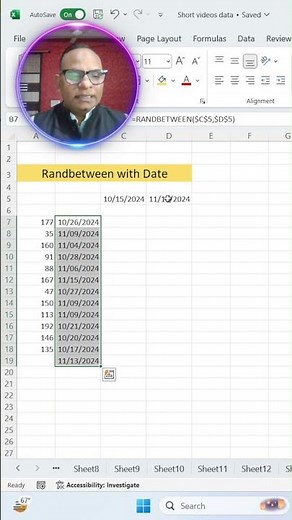 🔥RANDBETWEEN Formula से Random Date Generate करें | ⚡तारीखों के बीच Random Date निकालें" #excel