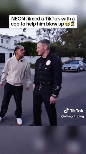 NEON filmed a TikTok with a cop to help him blow up 😭👮#n3on #clips | neon