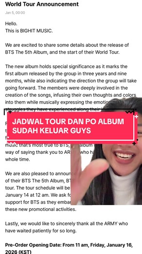 BTS Tour Dates and Album Pre-Order Announcement