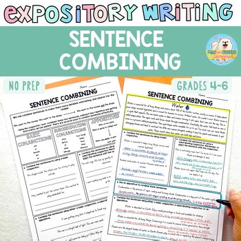 the Sentence Combining Writing Worksheets | Grades 4-6 Revolution