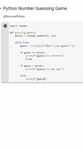 Python Number Guessing Game
