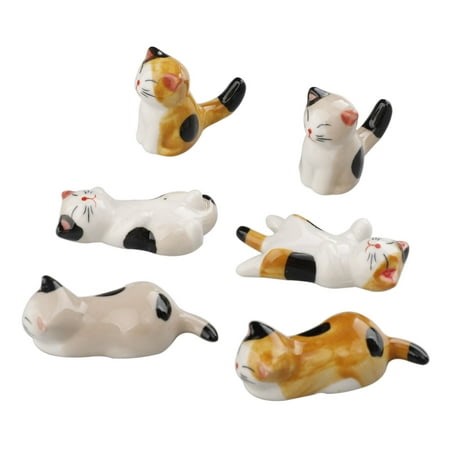 Ceramic Cute Cat Chopsticks Rest Dinner Spoon Stand Knife Fork Holder (Set of 6PCS) - Walmart.ca