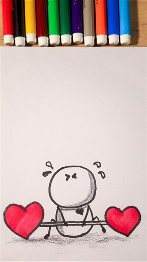 The Weight of Love 💔🏋️#drawingshorts #sketching #drawing