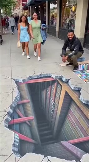 3D street Art prank 😂 #opticalillusion #publicprank #3dart #fy #streetart