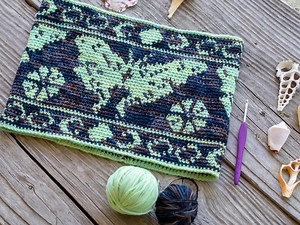 Luna Moth Crochet Cowl Pattern: DK Weight Colorwork (PDF Pattern) - Etsy