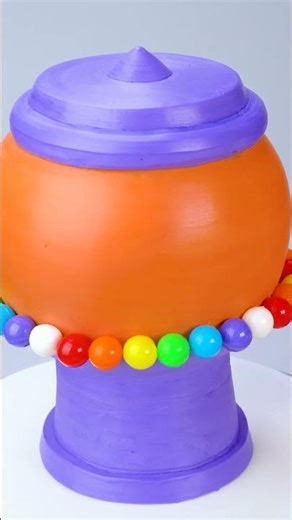 Creative Candy Filled Gumball Machine Cake Design 🍭🎂 #shorts #cake #ideas #satisfying