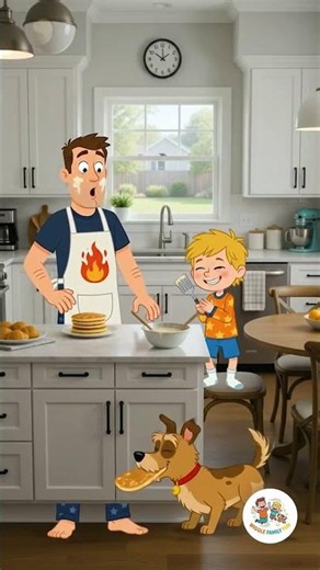 Dad Pancake Disaster 🥞 Pancake Man Superhero Fail | Family Comedy