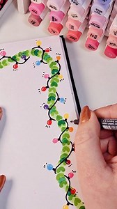 Border drawing idea for Christmas! #Christmas #fblifestyle #artjournal #drawing #markers | pinoxart