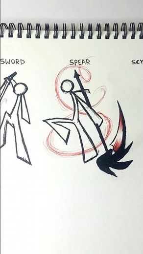 How to draw stickman with weapons😳//#anime #drawing #shorts
