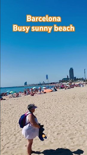 Sunny Day at Barcelona’s Bogatell Beach 🌞🌊