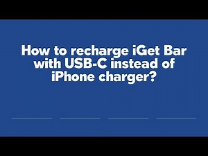How to recharge iGet Bar with USB-C instead of iPhone charger?