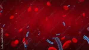 Microscopic view showcasing floating influenza virus cells with spiky surface proteins, displaying spherical shapes in a vibrant 3D rendering of a viral infection.